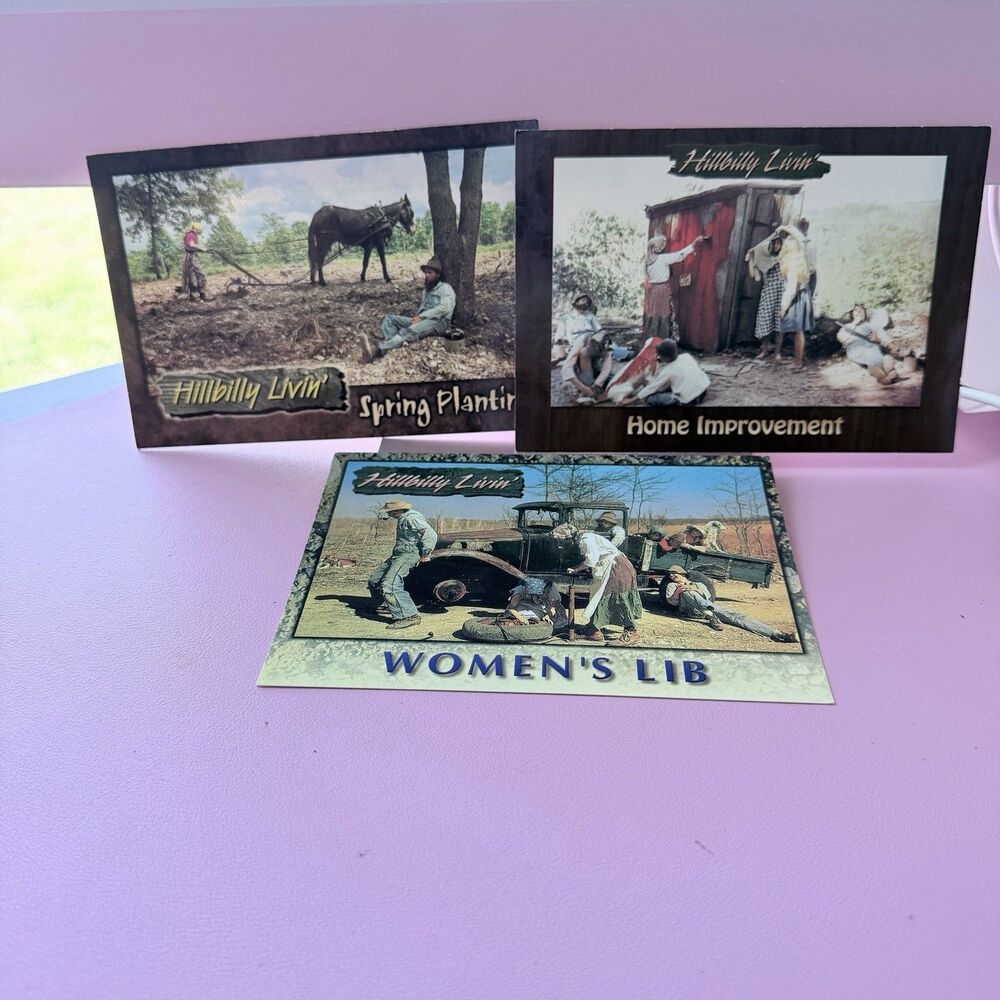 Vintage 1990’s Hillbilly Livin Postcards Unposted Lot Of 3 (4”x6”)